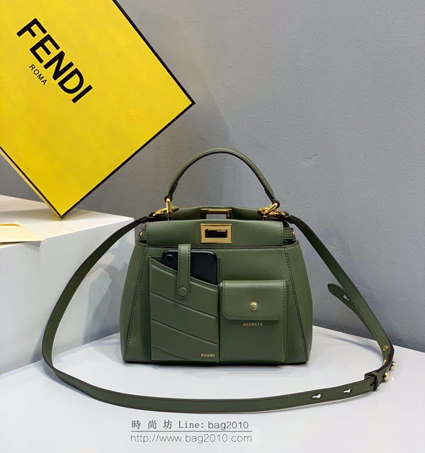 FENDI女包 頂級PEEKABOO 升級版 牛皮袋手提包 芬迪女挎包  fdz2205